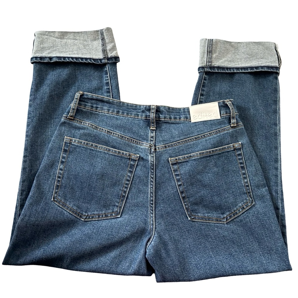 Edited x Hunter McGrady Cropped Wide Leg Jeans | Cuffed Hem | Size 6 - Picture 5 of 8